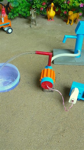 Mini hand pump project water with supply motor drinks sheep duck for farm #waterpump #shorts #691