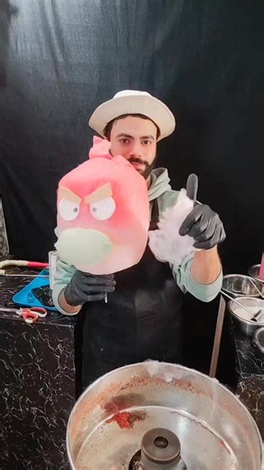 cotton candy angry bird shape cotton candy art how to make the cotton candy #art #food #candy #polarplayground #cottoncandy