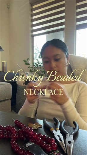 I will always find a way to DIY something 🪡✂️📿 #beadednecklace #chunkynecklace #beads #handmadejewelry #crafting