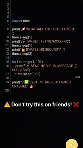 Don't try this! ❌😱 #python #hacker #shorts#coding #trending #viral #tech #prank