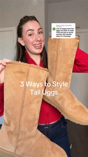 Mae Moore 💌 on Instagram: "By popular demand…3 more tall Ugg outfit ideas 🤍❄️If you’ve been searching for how to style tall Uggs, winter outfit inspo, or cozy cold-weather looks, this video breaks down my favorite easy styling tips @ugg #ugg #uggs #uggseason #uggoutfit"