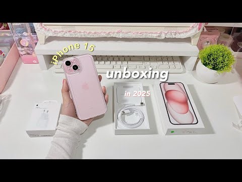 iPhone 15 Pink 128gb unboxing in 2025 🧸🩰📦🩷✨