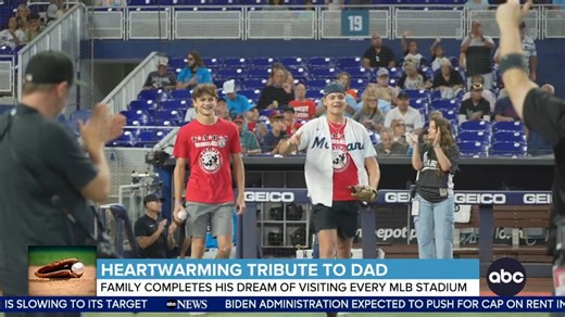 HEARTWARMING TRIBUTE TO DAD: ABC's Danny New TV spoke with the family who completed their late father's dream of visiting all 30 Major League ballparks! | World News Now