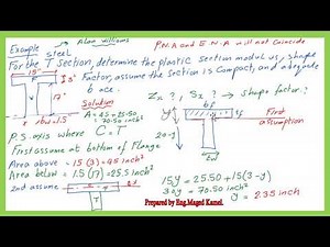 Civil 120-10- Solved problem for Elastic and plastic section modulus-F E Exam review-Arabic.