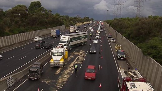 Multi-vehicle pileup on M80 Ring Road in VIC