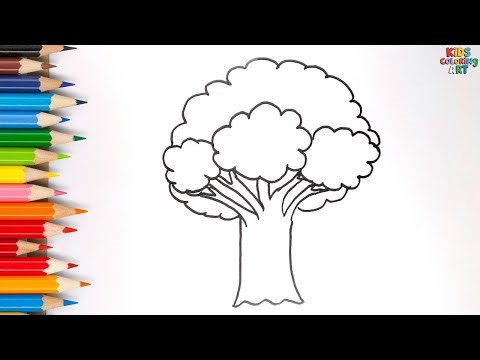 Easy Tree Drawing & Coloring for Kids | Learn Colors 🌳