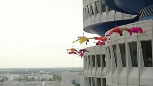One of the coolest and most impressive corporate headquarters worldwide #BMWHeadquarters turned 50! Take a look on how we celebrated our icon of the Munich skyline. Nothing less than a spectacular show from 100 metres high 👀 #BMW | BMW Maurice