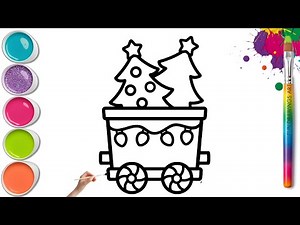 Christmas Decorating Drawing 🎄🎁 Draw and Paint Easy Step by Step Tutorial