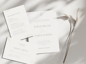 Minimalistic Wedding Invitation Template Set of 3 Wedding Template Canva, Wedding Invitation Canva, Invitation for Wedding, Timeless - Etsy Australia