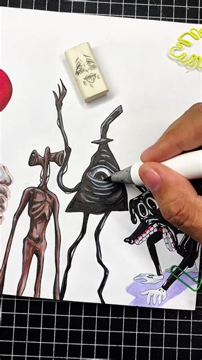 Drawing Bill Cipher and Other Horror Characters