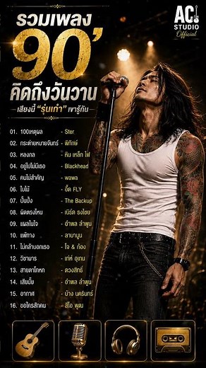 รวมเพลง90' Live Concert #acousticrock #เพลงฟังเวลาทำงาน #ฟังเพลง24ชั่วโมง
