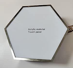 Hexagonal Touch-Sensitive LED Light Box, 10cm Side Length, White, Customizable Panel