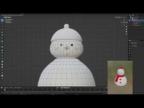 Creating a Cute Snowman in Blender | 3D Modeling Timelapse⛄I GSG