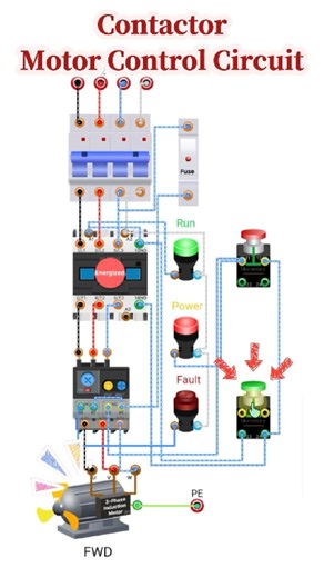 Contactor Motor Control Circuit with Overload Relay | Start Stop Motor Control Circuit #electrical