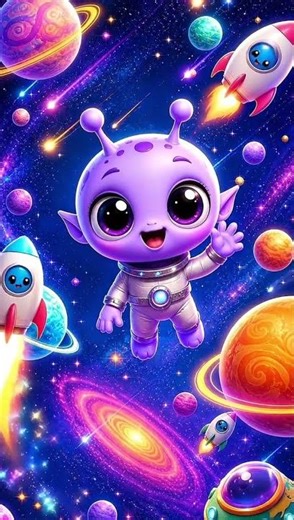 Space adventure 🚀👽 — alien friends #kidsshorts #funforkids