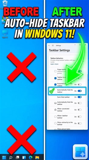 How to Hide Taskbar in Windows 11 ✨ Windows 11 tricks #Shorts