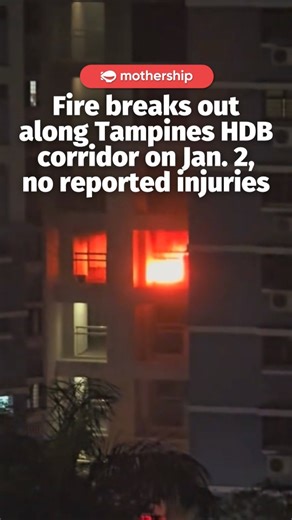 111K views · 158 reactions | In response to Mothership's queries, the Singapore Civil Defence Force (SCDF) said that they were alerted to a fire at Block 733 Tampines Street 71 at about 2:20am on Jan. 2, 2026. The fire involved items along the fifth floor common corridor of the affected block. SCDF extinguished the fire using a water jet. There were no reported injuries, and the cause of the fire is under investigation. #fire #singapore #tampines | Mothership | Facebook