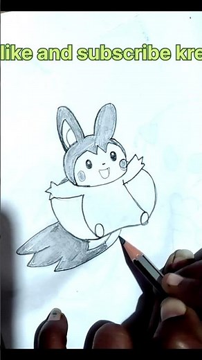 how to draw emolga pokemon step by step ✨✨#shorts #pokemon drawing#pencil drawing
