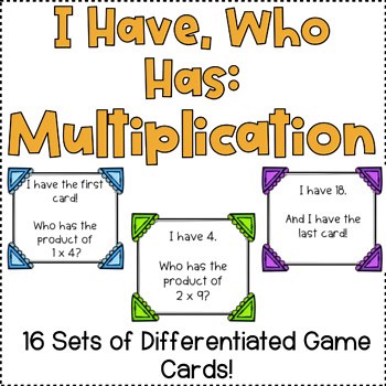 I Have Who Has Multiplication Facts | Math Fact Fluency Game | Differentiated
