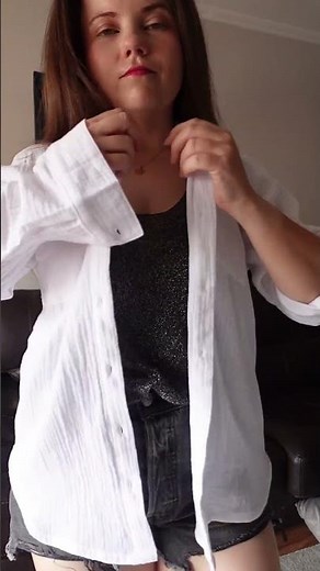 Best summer Petite-friendly cotton shirt for short women #petitefashion #whiteshirt #pepco