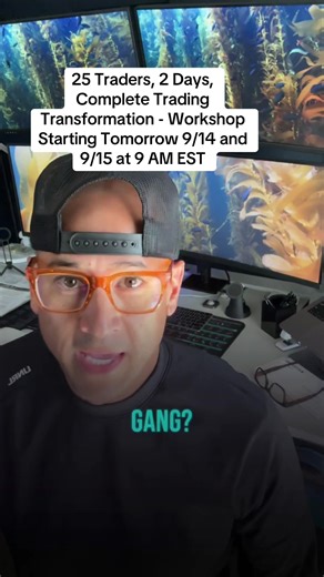 We're hosting an exclusive two-day trading workshop tomorrow at 9:00 AM with 25 registered traders. I'm sharing what you need to bring (laptop with trading platform, NQ ES charts, and notebook) and emphasizing that this will be the most valuable two days of your trading career. While I'll be sharing insights on social media throughout the workshop, the real learning happens inside the room. If you haven't registered yet, you can still sign up until 5:00 PM EST today at cktraderpro.com. #TradingW
