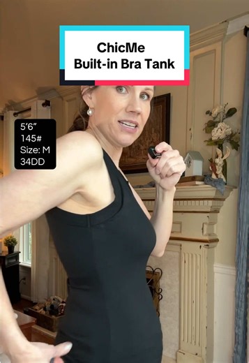 My deflated chest didn’t have enough support in this Built-in bra tank top. I followed the size chart and went with the Medium, but I will go back and order a Small to see if it works. #chicme #builtinbratop #tanktops #womensfashion #springfashion