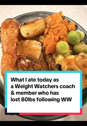 Here’s everything I ate today as a @Weight Watchers coach and member who has lost 80lbs following the programme. I work full time for WW UK and am also a carer for my mum so life is pretty busy and I make my Weight Watchers journey fit in around that. Tonight is Roast pork and you’re damn right I’m have crackling, it’s the best bit! Nothing is off limits with WW! If you’re not currently a member of Weight Watchers UK and you’re looking for support with your weight loss journey, I’d love you to c