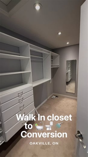 Closet to bathroom Conversion to convert this walk in closet into a...