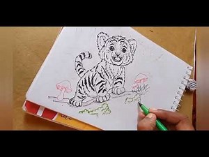 How to draw a tiger cub #for beginners #for you #animal art