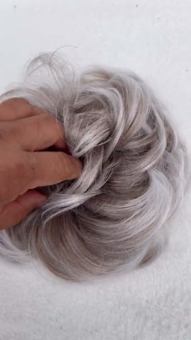 Grey Blonde Messy Bun: Scrunchie Updo Hairpiece - Etsy