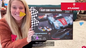 Atlasonix Electric Race Car Track Set, Slot Car Race Track with Accessories, Dual Electric Track for Kids, Ages 5