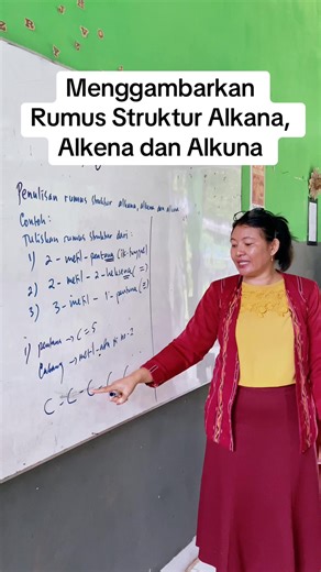 Menggambarkan rumus struktur alkana, alkena dan alkuna #kimia #kimiaasyik #belajarkimia #sekolah #ibuwadagurukimia