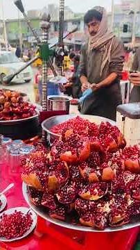 Street-Style Pomegranate Juice in Afghanistan | Fresh & Natural Drink