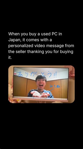 Congenai on Instagram: "In Japan, buying a used PC can feel surprisingly personal. Many sellers include a short, personalized video message thanking you for your purchase. Not a generic note. Not an automated email. A real human taking a moment to say thank you. It is a small gesture, but it says a lot about the culture. Respect for the buyer. Pride in what they are selling. Gratitude even in secondhand transactions. The product is important, but the relationship matters just as much. Imagine op