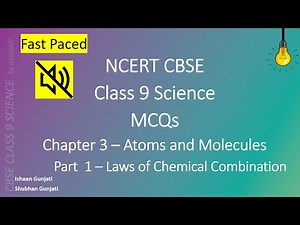 NCERT CBSE Class 9 Science - Chapter 3 Part 1: Atoms and Molecules - MCQ Quiz/Question Answer