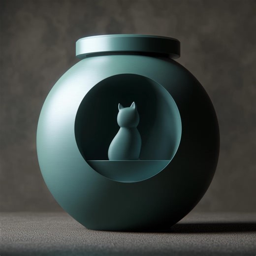 Orb Cat Memorial Urn | 3D Printed Minimal Cremation Keepsake With Cat Window Sculpture | Modern Pet Remembrance Decor, Sympathy Gift Home - Etsy Australia