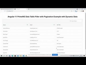 Angular PrimeNG Data Table with Filter Pagination and Dynamic Data