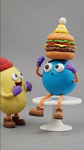 When Lunch Fights Back! 🍔💥 #Claymation #shorts #burger #funny #animation #stopmotion #asmr #aiart