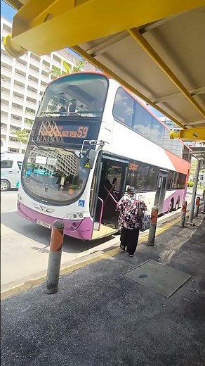SBS Transit bus Volvo b9tl batch 2 on HGDEP 59 departing Tampines East bus stop