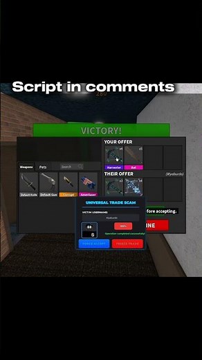 Mm2 trade scam script in comments #mm2script #mm2 #mm2aimbot #mm2halloween #mm2 #roblox #script