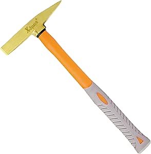X-SPARK Brass Welding Hammer with Plastic Handle,Scaling Hammer Chipping Hammer,300g, Length 280mm,Solid Brass Mallet Hammer,Tools & Home Improvement,hand tools