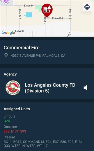 Commercial Fire on 40th Street East and Avenue P-8 this evening | AV Scanner News - Page