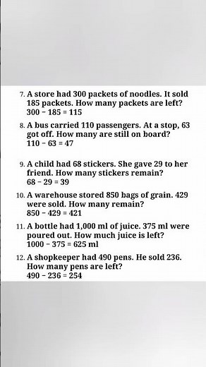 Subtraction word problem