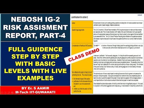 NEBOSH IG2 Report Part-4 || Nebosh IG2 Risk Assessment || How to complete Risk Assessment ||