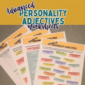 Advanced personality adjectives worksheets - ESL vocabulary