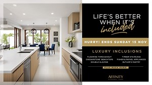 Our Life's better when it's included promotion features luxury items you won't want to live without! Get all this and more in your new Affinity Collection home at no extra cost. But hurry - this offer ends Sunday 15th November. Book an appointment with one of our expert Sales Consultants today to secure this offer before it's over! Find a display near you at: carlislehomes.com.au/display-homes/ | Carlisle Homes | Facebook
