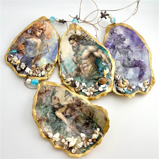 Mermaids Oyster Shell Ornaments - Etsy