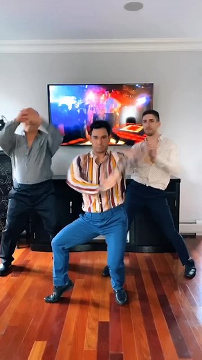 Accidentally smacked my brother sliding at the end 🤣 #SaturdayNightFever #dad #dance #fyp #foryou @philipbracco @philbracco