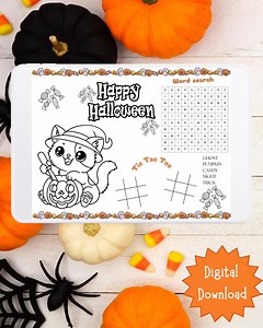 Halloween Coloring Tablecloth – Printable Kids Party Activity (digital Download) - Etsy