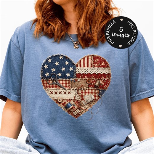 Patriotic Sewing Patchwork PNG Bundle – 4th of July Quilting & Craft Americana Quilt Style Designs - Etsy